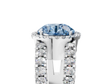 White gold Fancy Blue Round  Cut Halo Split Shank Diamond Ring with Four-Prong Setting_51