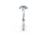White gold Fancy Blue Round Cut Halo Twist Band with Four-Prong Setting_14