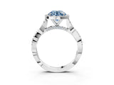 White gold Fancy Blue Round Cut Halo Twist Band with Four-Prong Setting_75