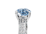 White gold Fancy Blue Round  Cut Pave Diamond Engagement Ring with Channel Set Band and Four-Prong Setting_25