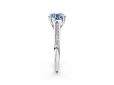 White gold Fancy Blue Round Cut Solitaire Cathedral Diamond Engagement Ring with Channel-Set Band and Four-Prong Setting_17