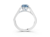 White gold Fancy Blue Round Cut Solitaire Cathedral Diamond Engagement Ring with Channel-Set Band and Four-Prong Setting_18