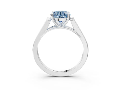 White gold Fancy Blue Round Cut Solitaire Cathedral Diamond Engagement Ring with Channel-Set Band and Four-Prong Setting_18