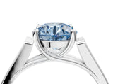 White gold Fancy Blue Round Cut Solitaire Cathedral Diamond Engagement Ring with Channel-Set Band and Four-Prong Setting_19