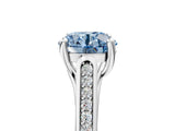 White gold Fancy Blue Round Cut Solitaire Cathedral Diamond Engagement Ring with Channel-Set Band and Four-Prong Setting_20