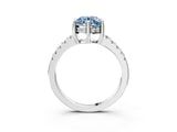 White gold Fancy Blue Round Cut Solitaire Diamond Engagement Ring with Pavé Band and Six-Prong Setting_27