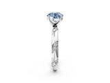 White gold Fancy Blue Round Cut Solitaire Diamond Engagement Ring with Twisted Pave Band and Four-Prong Setting_21