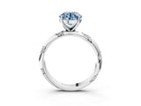 White gold Fancy Blue Round Cut Solitaire Diamond Engagement Ring with Twisted Pave Band and Four-Prong Setting_22