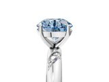 White gold Fancy Blue Round Cut Solitaire Diamond Engagement Ring with Twisted Pave Band and Four-Prong Setting_24