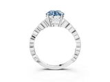 White gold Fancy Blue Round Cut Solitaire Diamond Ring with Infinity Twist Band and Four-Prong Setting_15