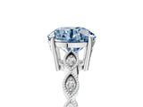 White gold Fancy Blue Round Cut Solitaire Diamond Ring with Infinity Twist Band and Four-Prong Setting_17