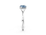 White gold Fancy Blue Round Cut Solitaire Diamond Ring with Prong Setting and Plain Band_14