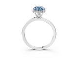 White gold Fancy Blue Round Cut Solitaire Diamond Ring with Prong Setting and Plain Band_15