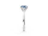 White gold Fancy Blue Round Cut Solitaire Diamond Ring with Six-Prong Setting and Classic Band_218
