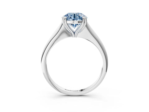White gold Fancy Blue Round Cut Solitaire Diamond Ring with Six-Prong Setting and Classic Band_3