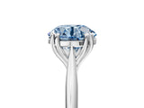 White gold Fancy Blue Round Cut Solitaire Diamond Ring with Six-Prong Setting and Classic Band_47