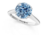 White gold Fancy Blue Round Cut Solitaire Diamond Ring with Six-Prong Setting and Classic Band_55