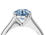 White gold Fancy Blue Round Cut Solitaire Diamond Ring with Six-Prong Setting and Classic Band_64