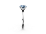 White gold Fancy Blue Round  Cut Solitaire Engagement Ring with Four-Prong Setting and Classic Band_22