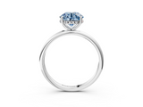 White gold Fancy Blue Round  Cut Solitaire Engagement Ring with Four-Prong Setting and Classic Band_23