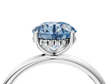 White gold Fancy Blue Round  Cut Solitaire Engagement Ring with Four-Prong Setting and Classic Band_24