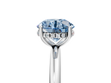 White gold Fancy Blue Round  Cut Solitaire Engagement Ring with Four-Prong Setting and Classic Band_25