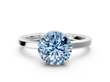 White gold Fancy Blue Round  Cut Solitaire Engagement Ring with Four-Prong Setting on a Classic Band_36