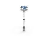 White gold Fancy Blue Round  Cut Solitaire Engagement Ring with Four-Prong Setting on a Classic Band_39