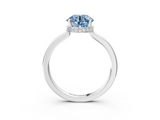 White gold Fancy Blue Round  Cut Solitaire Engagement Ring with Four-Prong Setting on a Classic Band_40
