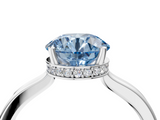 White gold Fancy Blue Round  Cut Solitaire Engagement Ring with Four-Prong Setting on a Classic Band_41