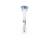 White gold Fancy Blue Round Cut Solitaire Engagement Ring with Tapered Band and Four-Prong Setting_29