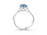 White gold Fancy Blue Round Cut Solitaire Engagement Ring with Tapered Band and Four-Prong Setting_30
