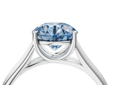 White gold Fancy Blue Round Cut Solitaire Engagement Ring with Tapered Band and Four-Prong Setting_31