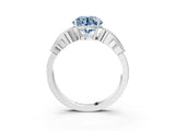 White gold Fancy Blue Round Cut Solitaire Milgrain Leaf Band with Prong Setting_15