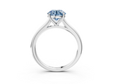 White gold Fancy Blue Round  Cut Solitaire Ring with Cathedral Band and Four-Prong Setting_62