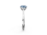 White gold Fancy Blue Round  Cut Solitaire Ring with Cathedral Band and Four-Prong Setting_76
