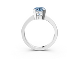 White gold Fancy Blue Round  Cut Solitaire Ring with Four-Prong Setting and Classic Band_62