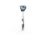 White gold Fancy Blue Round  Cut Solitaire Ring with Four-Prong Setting on a Classic Band_47
