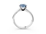 White gold Fancy Blue Round  Cut Solitaire Ring with Four-Prong Setting on a Classic Band_48