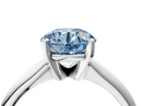 White gold Fancy Blue Round  Cut Solitaire Ring with Four-Prong Setting on a Classic Band_49