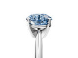 White gold Fancy Blue Round  Cut Solitaire Ring with Four-Prong Setting on a Classic Band_50