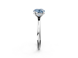 White gold Fancy Blue Round  Cut Solitaire Ring with Thin Band and Four-Prong Setting_18