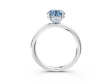White gold Fancy Blue Round  Cut Solitaire Ring with Thin Band and Four-Prong Setting_19