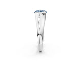 White gold Fancy Blue Round Cut Solitaire Tension Set Diamond Ring with Split Shank Band_36