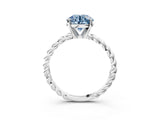 White gold Fancy Blue Round  Cut Solitaire Twisted Band with Four-Prong Setting_72