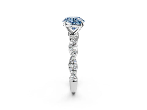 White gold Fancy Blue Round Cut Solitaire Twisted Pave Band with Four-Prong Setting_17