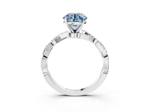 White gold Fancy Blue Round Cut Solitaire Twisted Pave Band with Four-Prong Setting_18