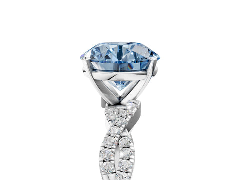 White gold Fancy Blue Round Cut Solitaire Twisted Pave Band with Four-Prong Setting_20