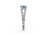 White gold Fancy Blue Round  Cut Split Shank Pave Diamond Engagement Ring with Four-Prong Setting_26