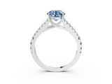 White gold Fancy Blue Round  Cut Split Shank Pave Diamond Engagement Ring with Four-Prong Setting_27
